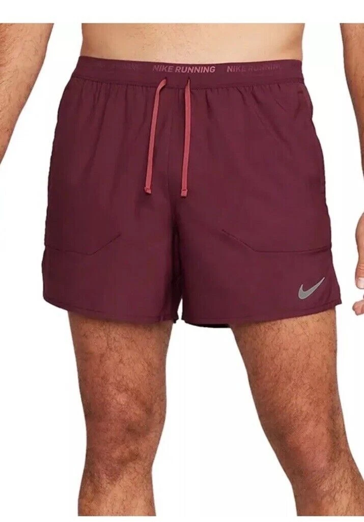 Nike Men's XL-Tall Stride Dri-FIT 5" Lined Running Shorts Burgundy DM4755-681