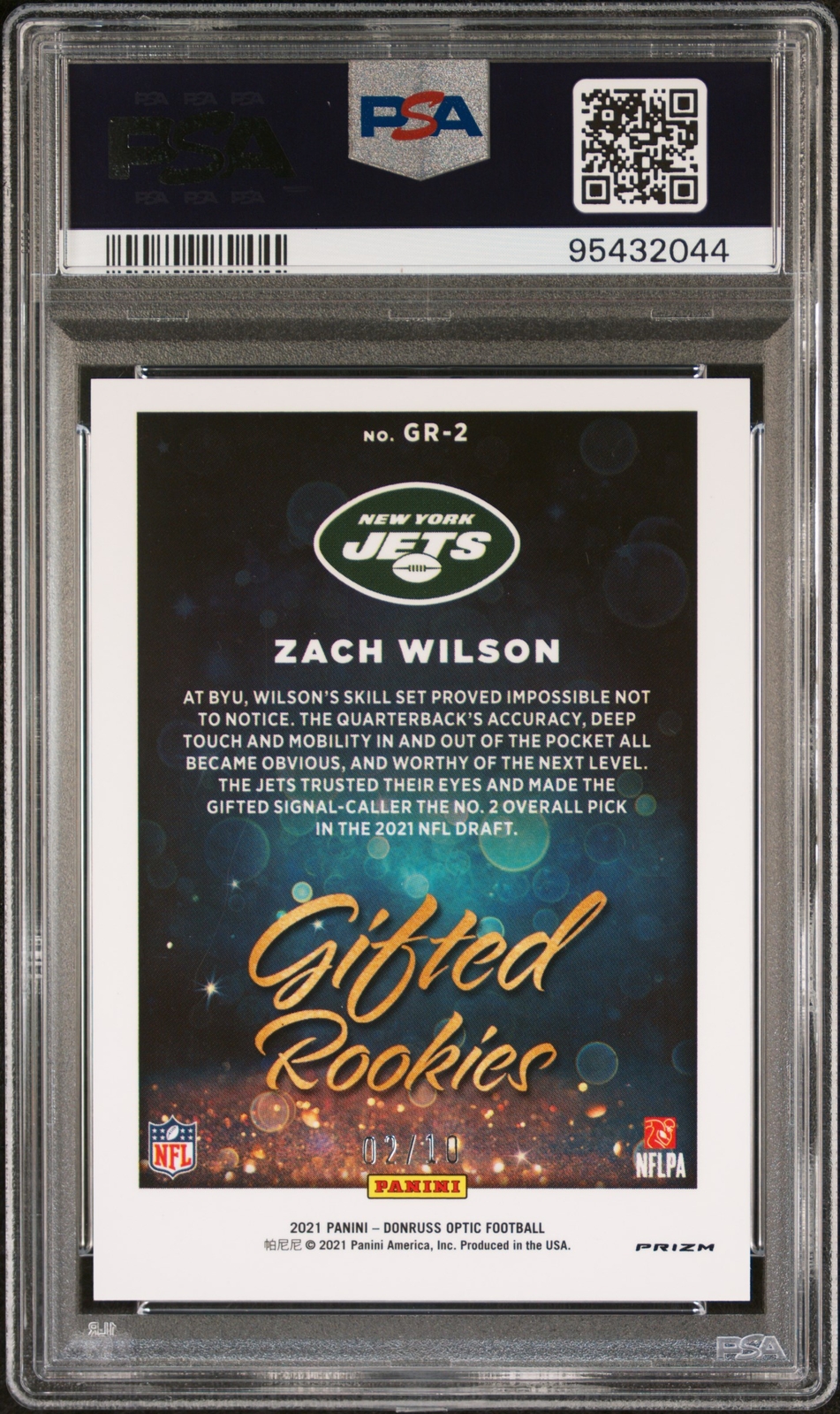 2021 Panini Donruss Optic Gifted Rookies GR2 Zach Wilson Gifted Gold
