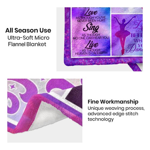 Dance Gifts for Teen Girls Dance Recital Gifts Pink Blanket Women Birthday Gi... - 第 7/7 張圖片