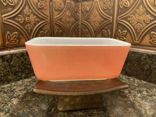 Vintage MCM Pyrex Rare Pink Rectangular Refrigerator Storage Dish
