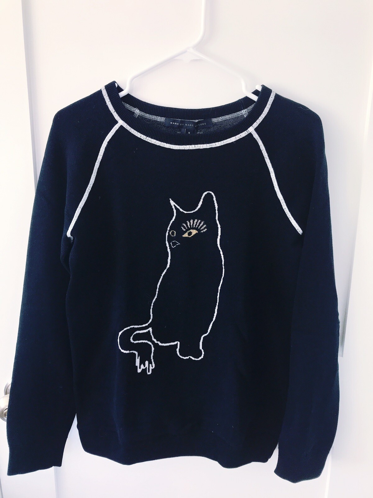 Cat Intarsia Pullover Sweater Size 