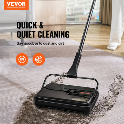 VEVOR Carpet Sweeper, 7.87 in Sweeping Paths, Floor Sweeper Manual Non Electric,