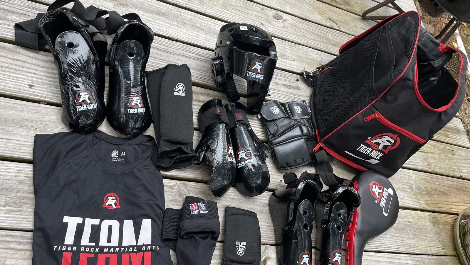 Martial Arts Sparring Karate Helmet Head Gear Foot Hand Size Med Tiger Rock Bag eBay