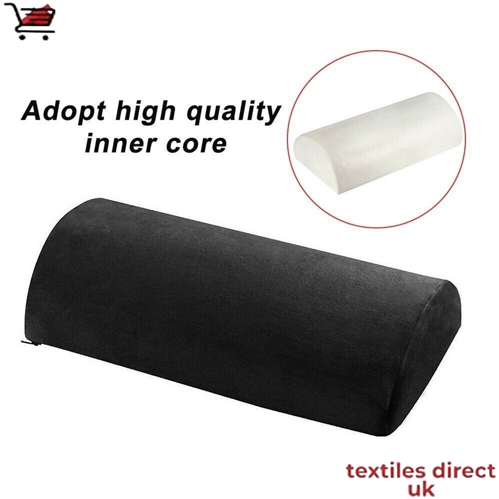 Half Moon Pillow Back Pain Relief Memory Foam Support Cushion Back Neck