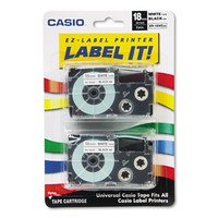 Casio Tape Cassettes For Kl Label Makers 18mm X 26ft Black On White 2/pack on sale Casio Tape Cassettes For Kl Label Makers 18mm X 26ft Black On White 2/pack on sale