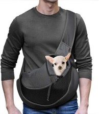 Pet Dog Sling Carrier Travel Safe Sling Bag for Dogs  Cats Black Small 