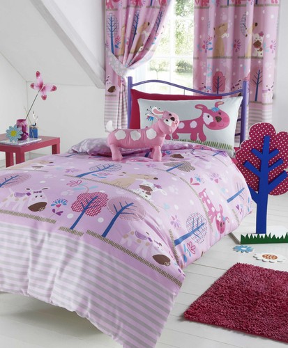 Pooch Pink Ropa de cama niños el juego Cortinas o cojines | eBay