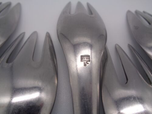 Vintage Set of 7 DANSK ODIN Salad FORKS Germany Stainless MCM 7" - Picture 4 of 4