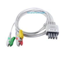 Nihon Kohden BR-903P 3 lead ECG Cable Leadwires Compatible 