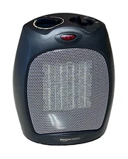 Amazon Basics 1500W Ceramic Personal Heater with Adjustable Thermostat, Black
