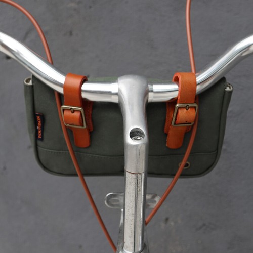 TOURBON Vintage Bike Handlebar Pannier Bag Canvas Bicycle Tool Holder Pouch - Picture 8 of 9