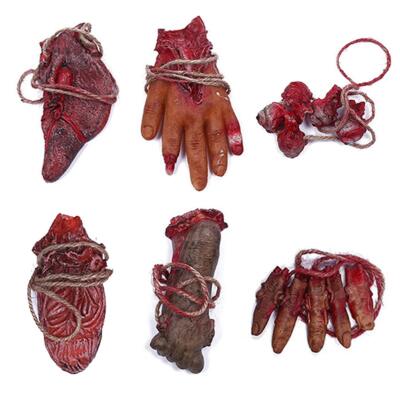 Halloween Fake Bloody Severed Hands Feet Broken Body Parts for Haunted House ...