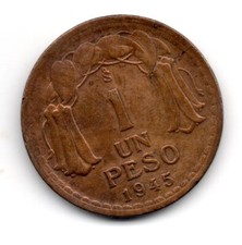 Chile 1945, Bernardo O Higgins (1778-1842), 1 peso, accept offers
