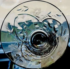 1930's Art Deco Floral Arch Water Goblet Glass Rock Sharpe Libbey Marshfield-5