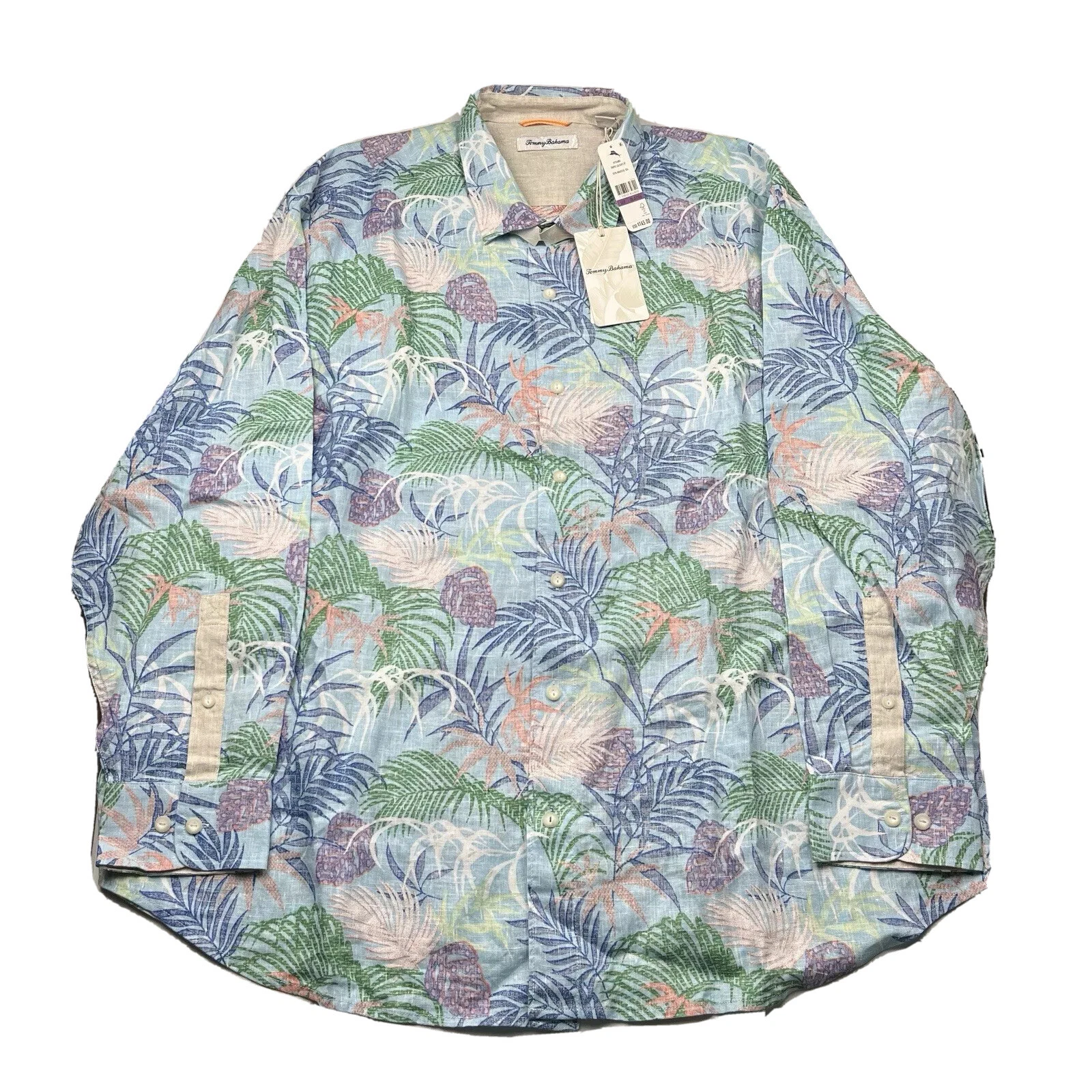 Tommy Bahama Tropical Caliente Button Up Shirt Mens XXLB Linen Floral Print