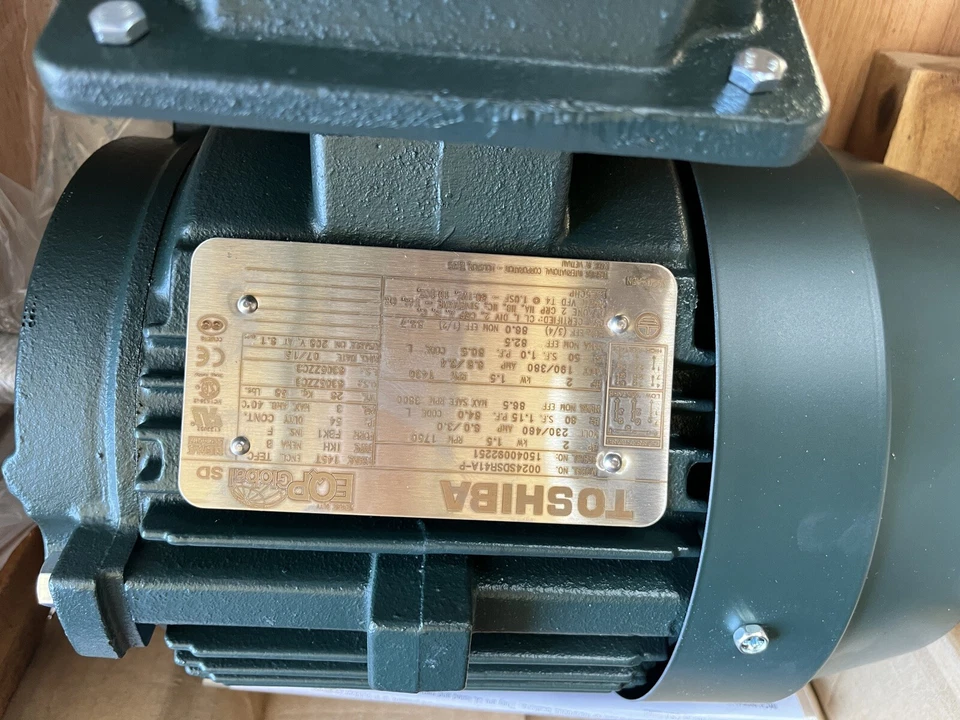 Toshiba EQP Global SD 0024SDSR41A-P 2HP 1750RPM Electric Motor - Image 2 of 3