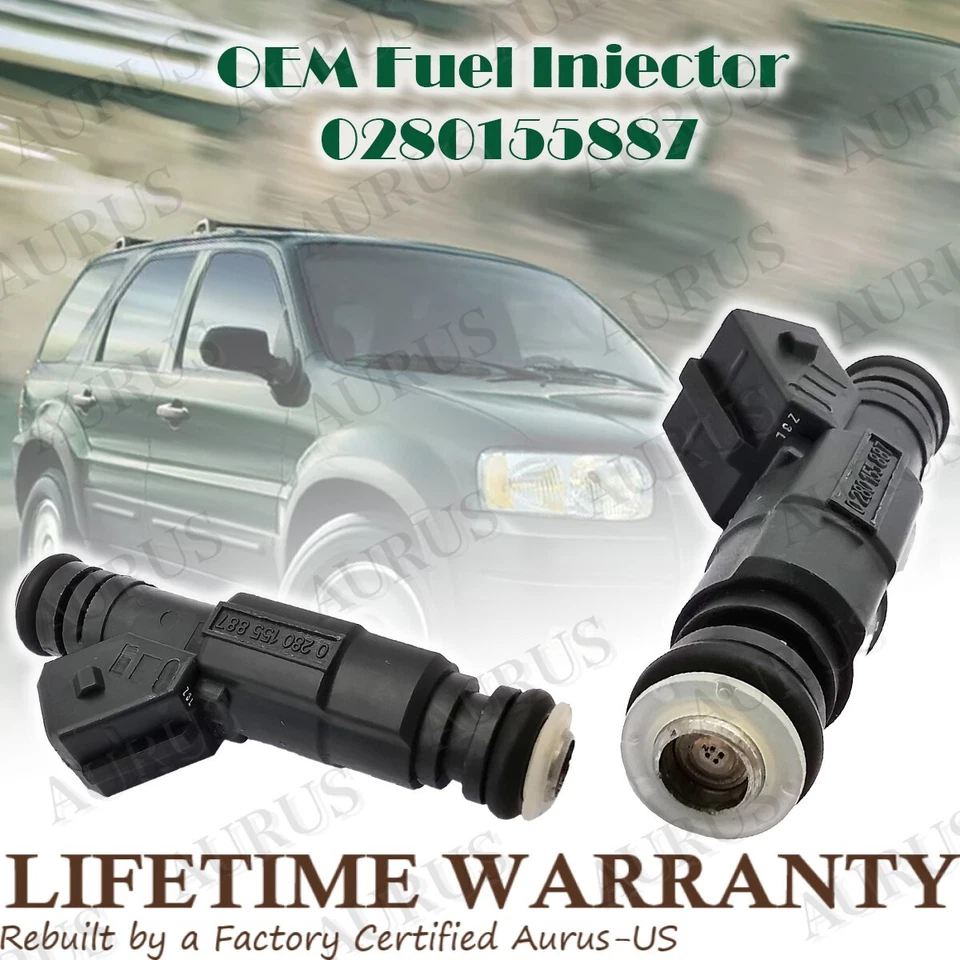 4 inyectores de combustible OEM BOSCH para 1999 2000 Mercury Mystique 2,0 L 0280155887 XS4UAA Foto 2 de 4