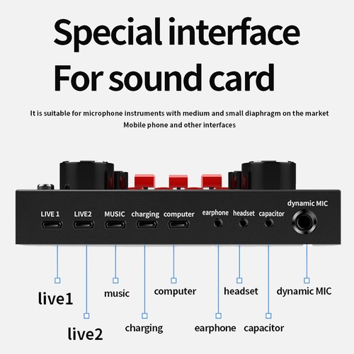 Scheda Audio Live BT Scheda Mixer Audio Con 8 Modalità Cambia Voce Con 16 Ef - Photo 11/12