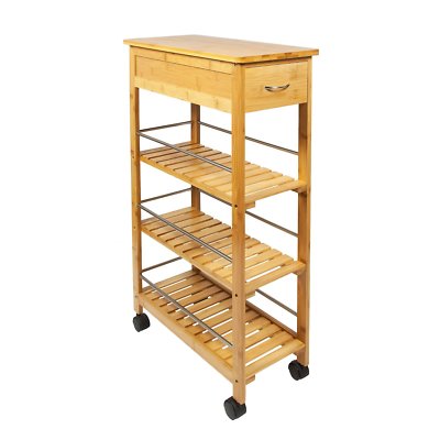 Bamboo best sale microwave cart