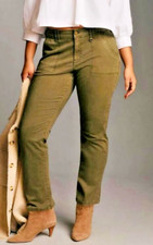 Anthropologie Pilcro Jefferson Utility Pants GREEN STRAIGHT 4 POCKETS SZ 29