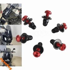 Red T25 Motorcycle Front Fairing Windshield Bolts Screw Kit Aluminum For Harley