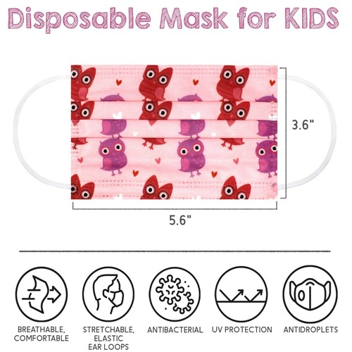 50 PCS Niños Niños Animal Print 3-Ply Mascarilla desechable Earloop Mouth Cover - Imagen 35 de 49