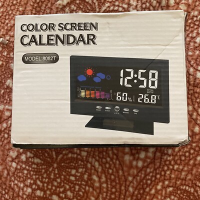 Digital Alarm Clock, Color Screen Calendar 8082T
