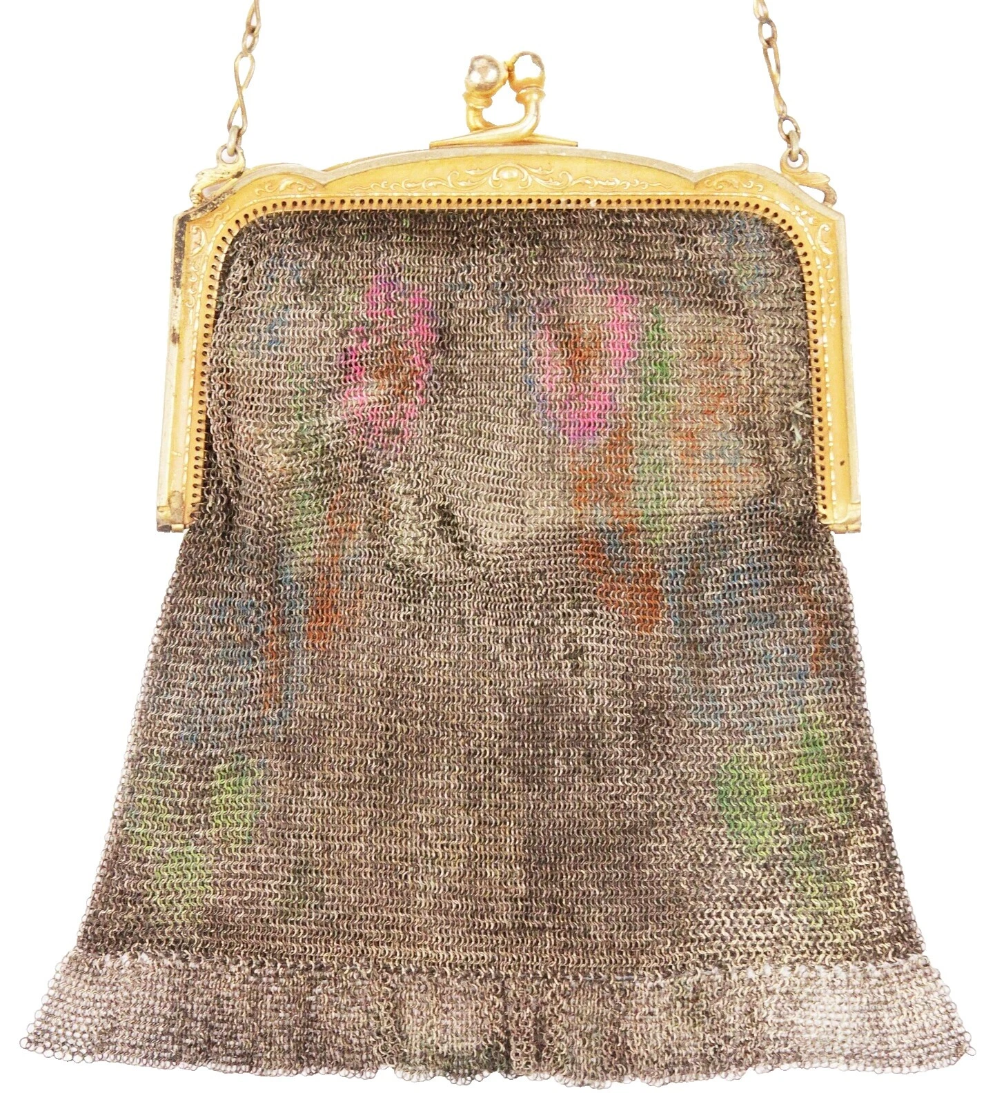 Bolsos, bolsos y estuches vintage de malla Whiting and Davis de la década de 1920