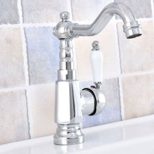 Chrome Square Bathroom Kitchen Bar Vessel Sink Swivel Faucet Mixer Tap ssf641