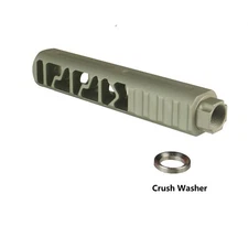 Tan 6" Solid PC Low Concussion 5/8x24 TPI Muzzle Brake Adapter Washer Included