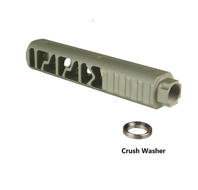 #ad Tan 6quot; Solid PC Low Concussion 5 8x24 TPI Muzzle Brake Adapter Washer Included $49.99