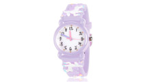 Unicorn Watch Purple Girls Watches Waterproof Soft Silicone Strap Wear Kids Gift