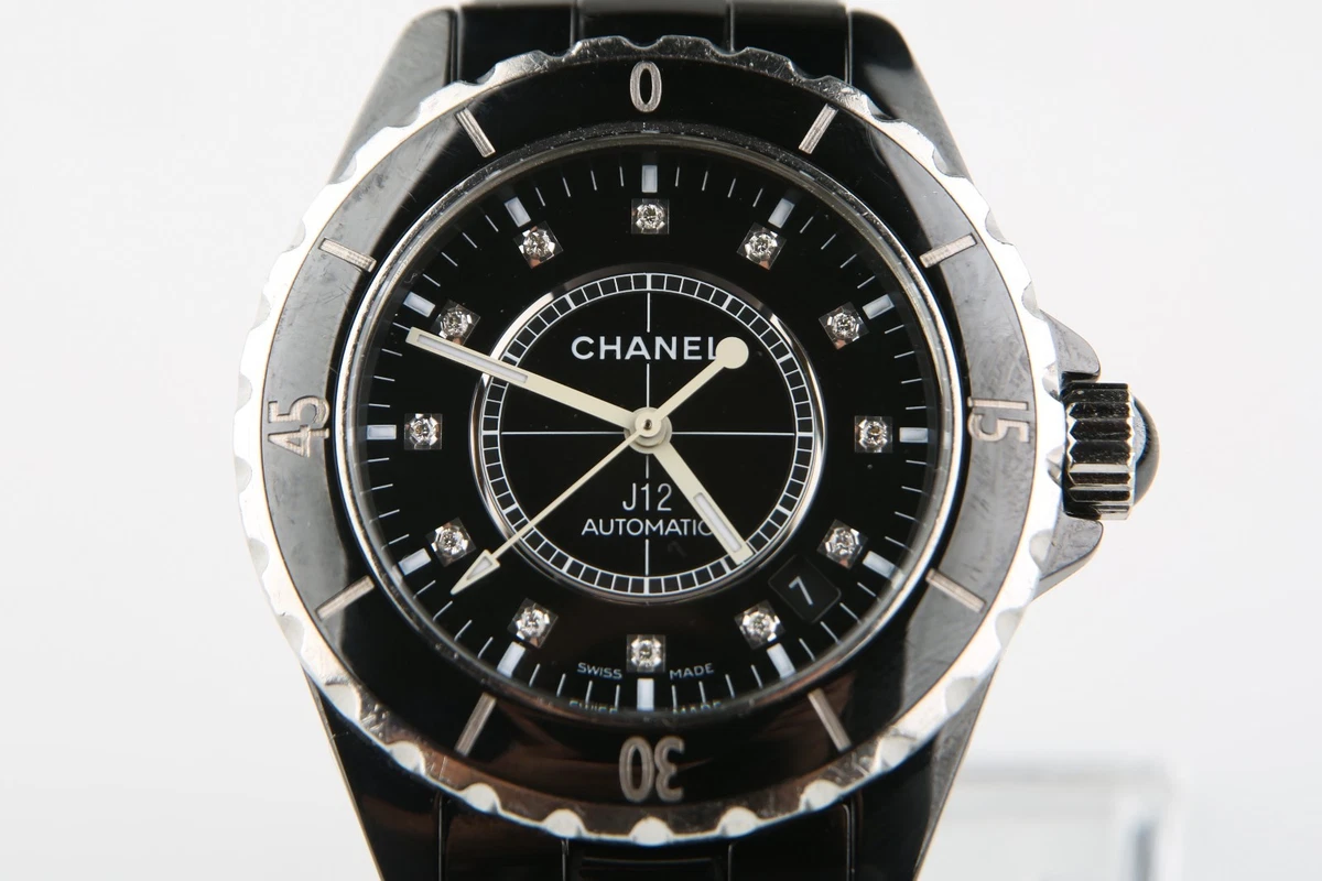 Chanel J12 Diamond Dial Steel Black Ceramic H0685 Automatic Wrist Watch