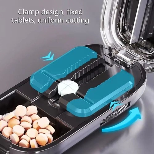 Portable 2 in 1 Pill Cutter Medicine Box Adjustable Pill Splitter High-capacity - Picture 7 of 21