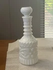 VINTAGE 1969 BONDED BEAM Jim Beam Milk Glass Decanter Bottle With Stopper 12"