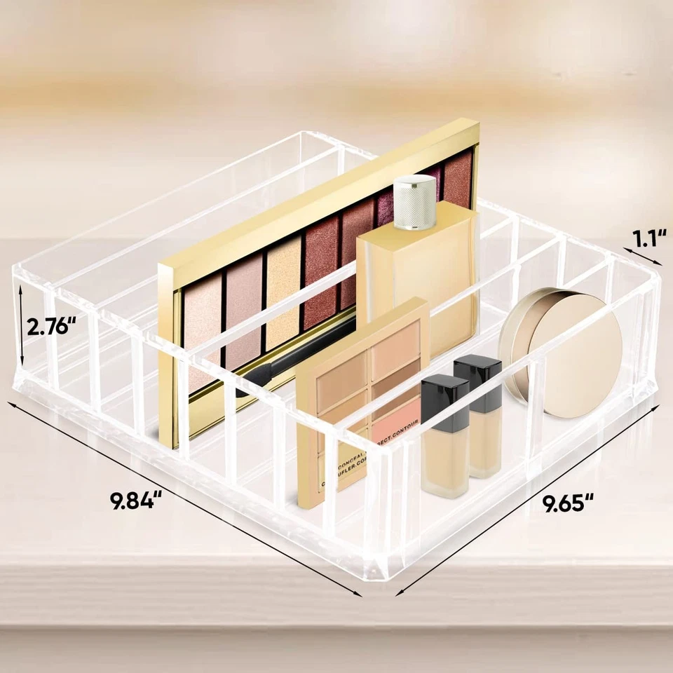 Organizador de brillo de labios soporte de maquillaje acrílico para tocador cajón almacenamiento cosméticos Foto 4 de 4