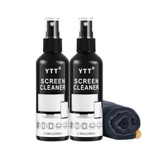 2 Pack Screen Cleaner Spray Kit 3.38 oz Microfiber Cloth TV Laptop PC Monitor