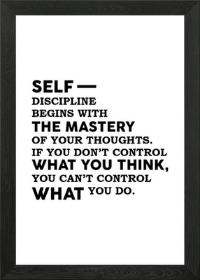 Self Discipline Quote Art Framed Wall Art Poster Canvas Print Picture