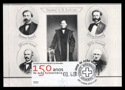 PORTUGAL 2013 Maximum Card ATM - 150 years Cruz Vermelha Red Cross Henry Dunant