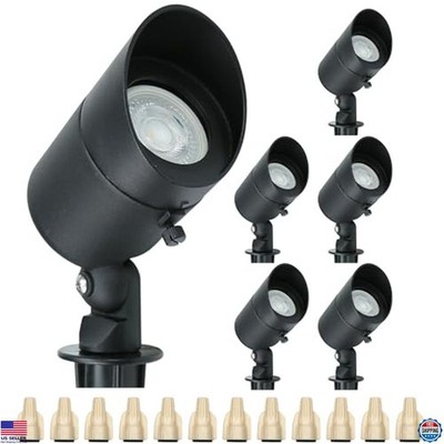 4W Low Voltage Landscape Spotlights, Warm White LED, Waterproof, 6-Pack