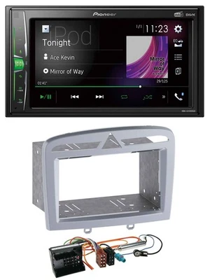 Pioneer 2DIN MP3 DAB USB Bluetooth Autoradio für Peugeot 308 09-13 warmsilber - Bild 1 von 4