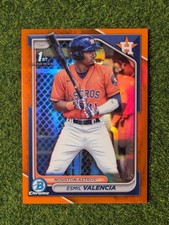 2024 Bowman Chrome ESMIL VALENCIA #BCP-75 True Orange Refractor #/25