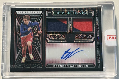 2023-24 Panini Obsidian - Brenden Aaronson RED PULSAR PATCH AUTO #/49 USA USMNT