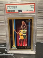 SkyBox 1990-91 Shawn Kemp Rookie Card Seattle SuperSonics #268 PSA 7