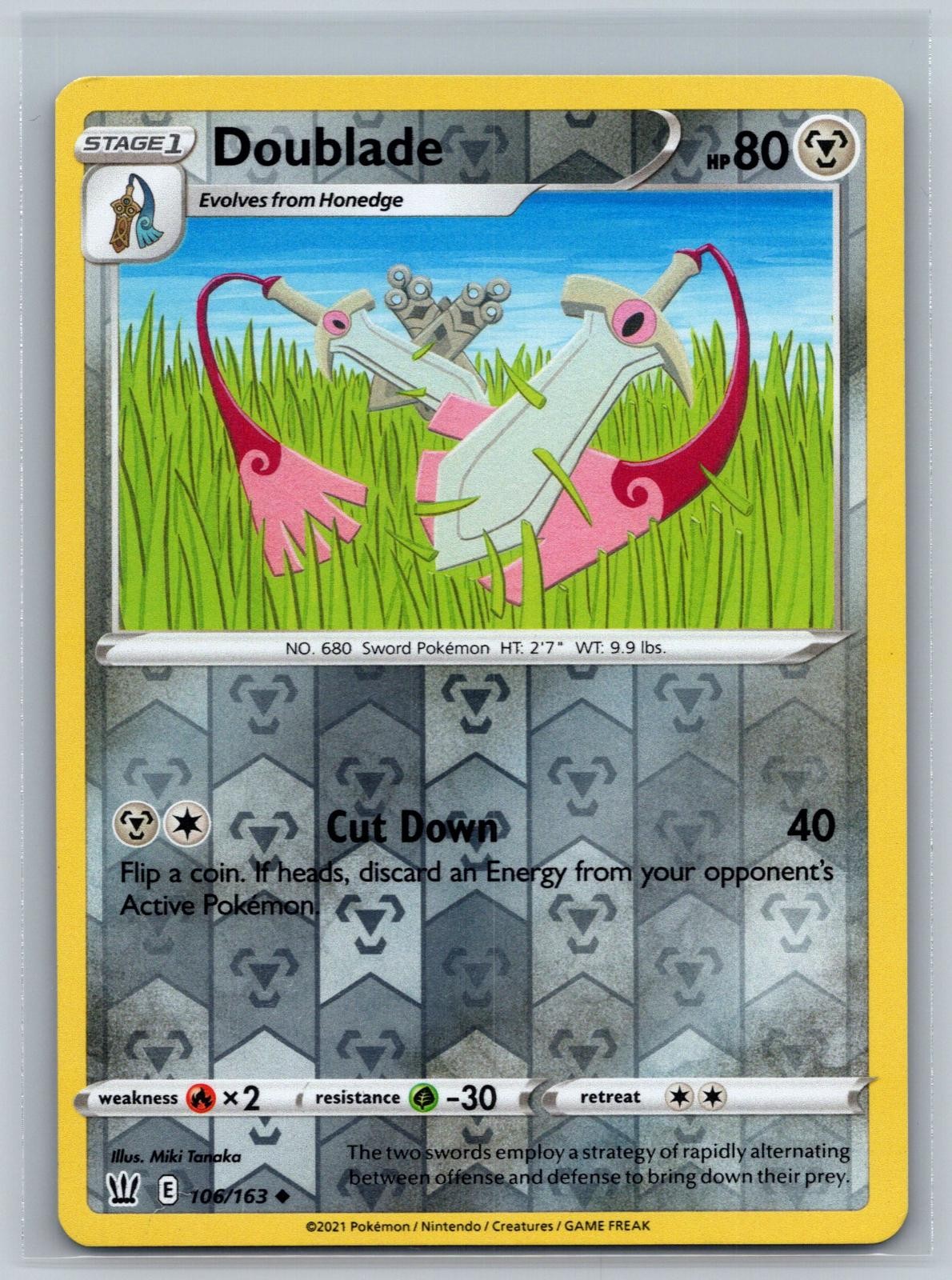 Doublade 106/163 Uncommon Battle Styles Pokemon Card Reverse Holo Near Mint