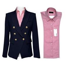 NWT Brunne Button Down Shirt DICKEY Compatible with VERONICA BEARD Blazer 00-14