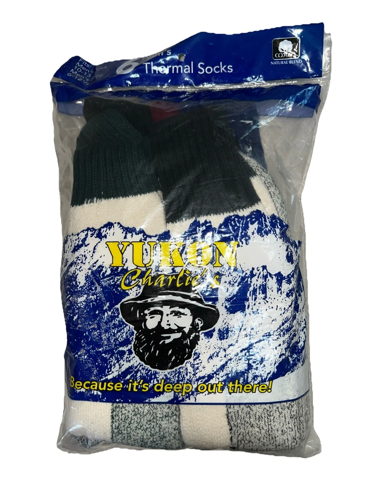 Vintage 80s Yukon Charlie's Trail Thermal Socks 6 Pack USA Men’s 6-12.5 Shoe New