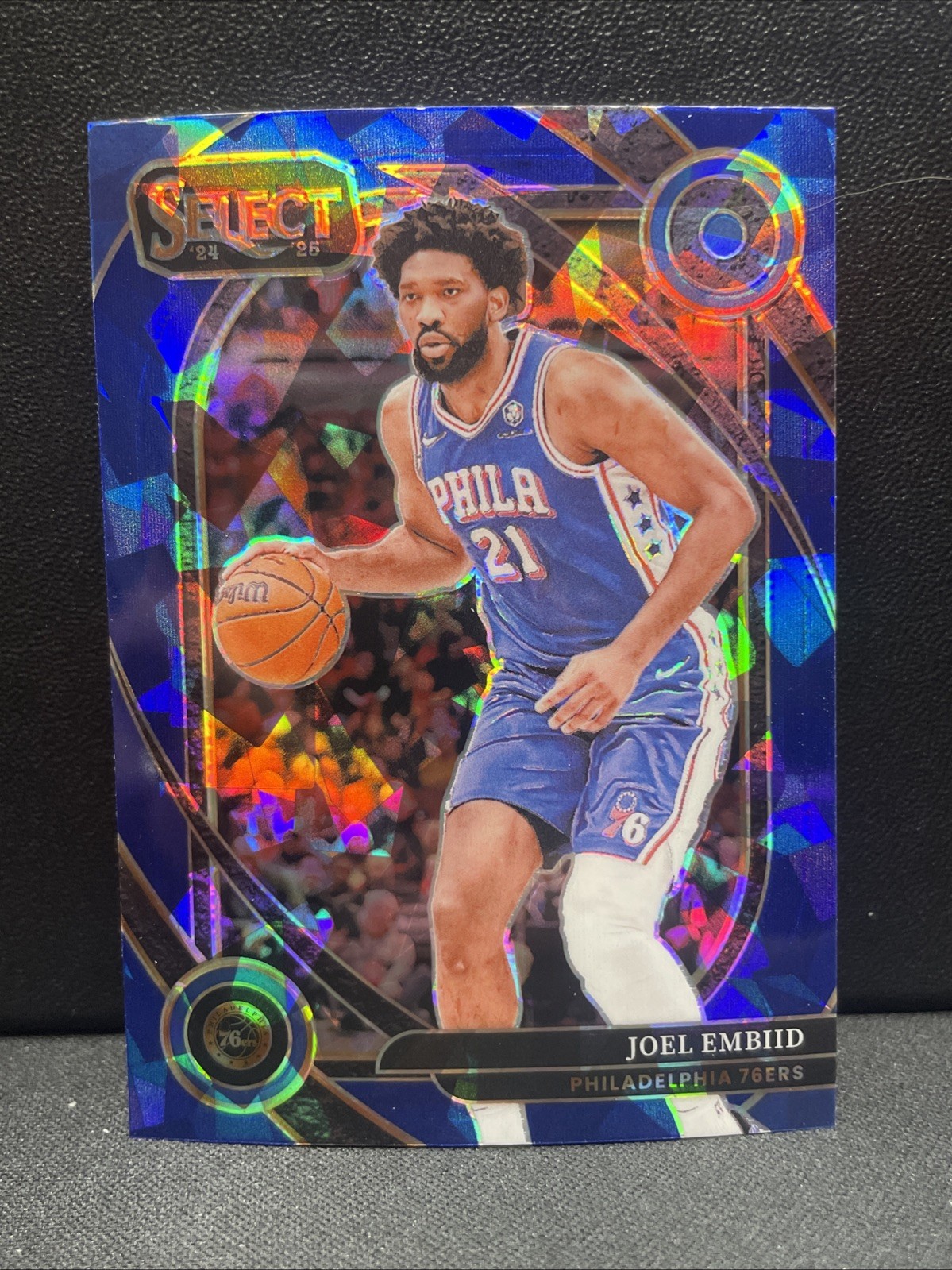 2024-25 Panini Select - Courtside Joel Embiid #236 Blue Cracked Ice