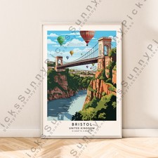 Bristol Illustration Art Print Travel Poster Wall Art Décor Gift Unframed