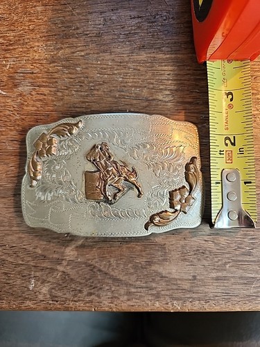Vntg German Silver Comstock Handcrafted Cowboy Rodeo Western Style Belt Buckle - Picture 14 of 14